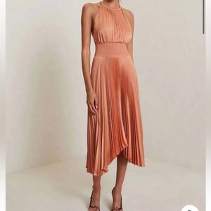 ALC Renzo II pleated midi dress- burnt terracotta
